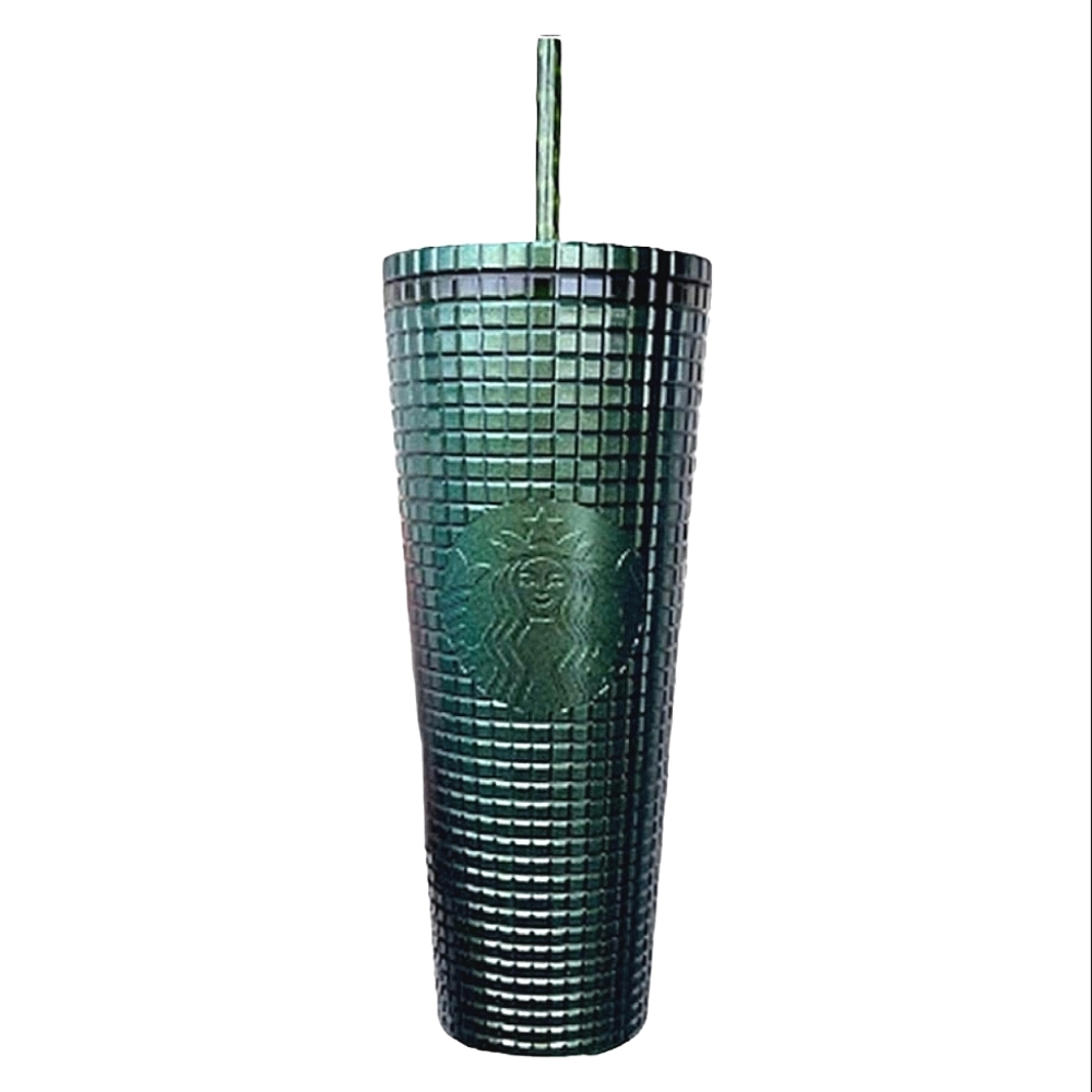 NWT Starbucks Green Glitter Grid Tumbler Venti 24oz Limited Edition Holiday 2021